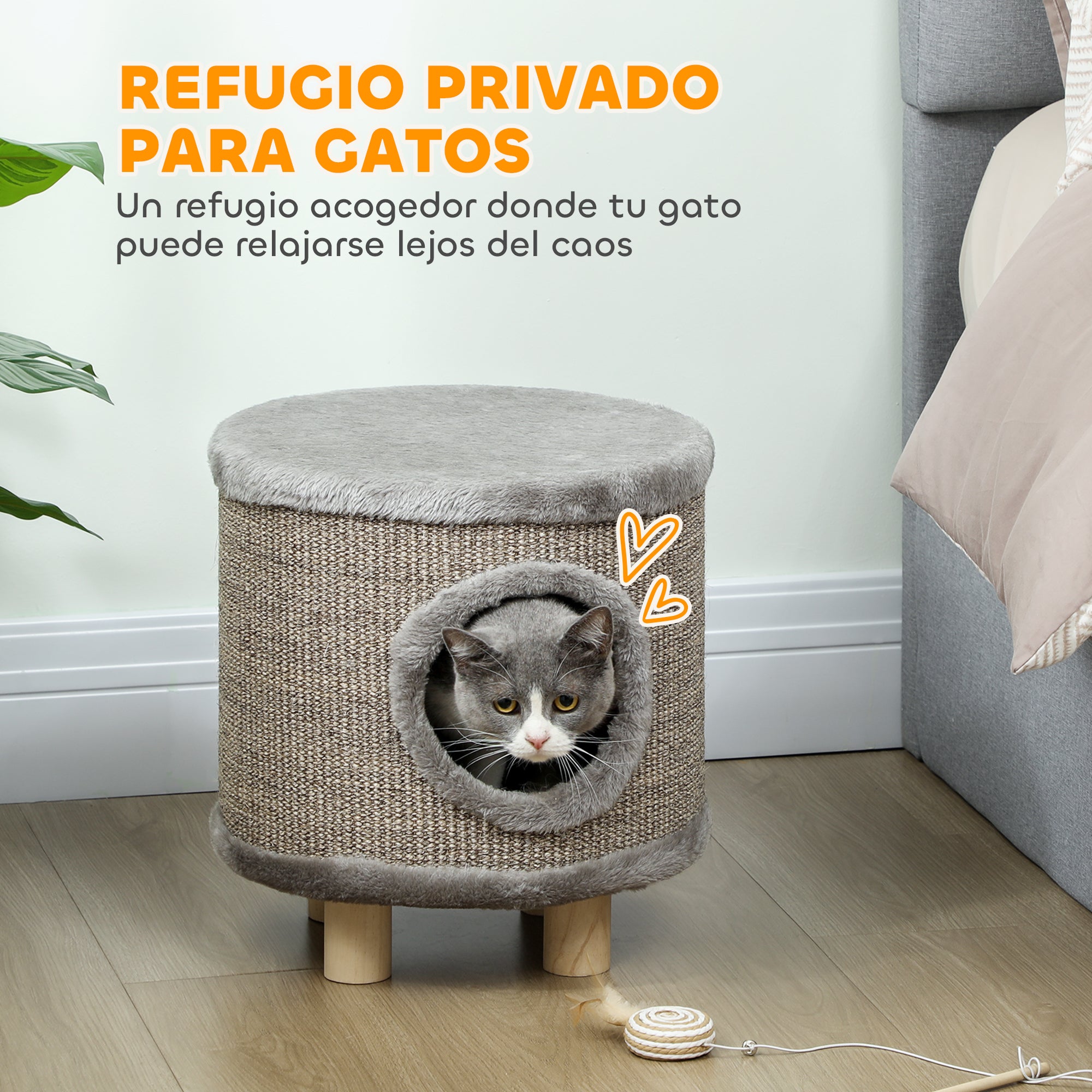 3-in-1 Cat House & Scratching Post