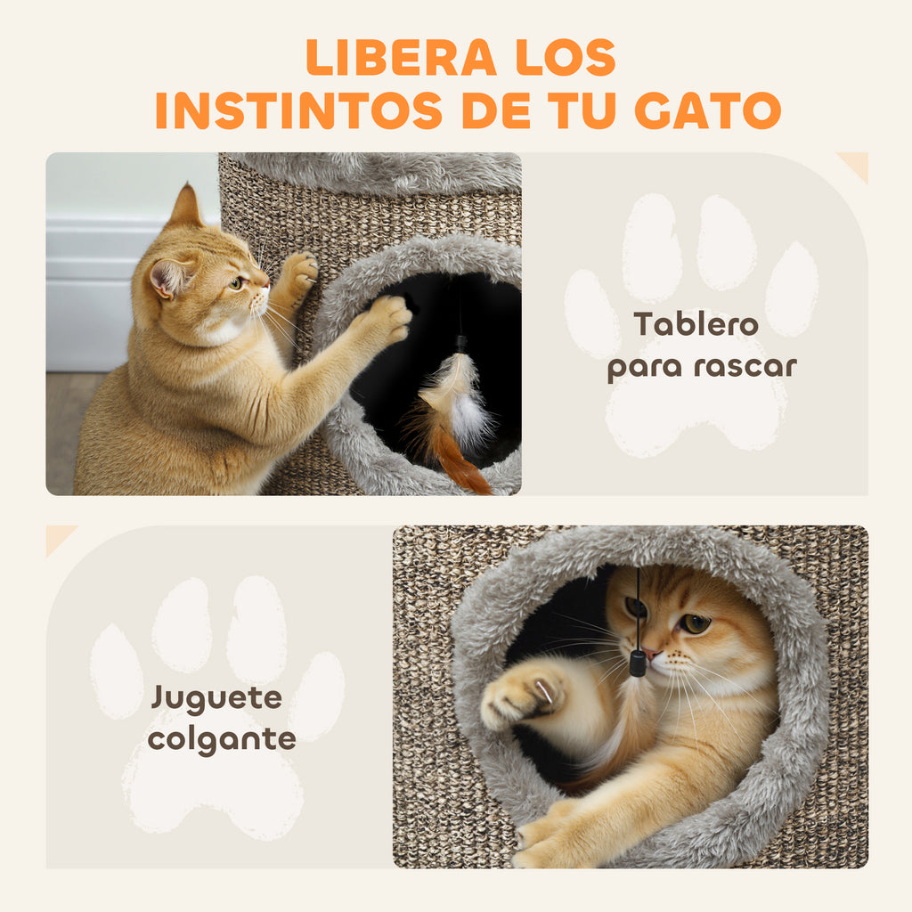 3-in-1 Cat House & Scratching Post