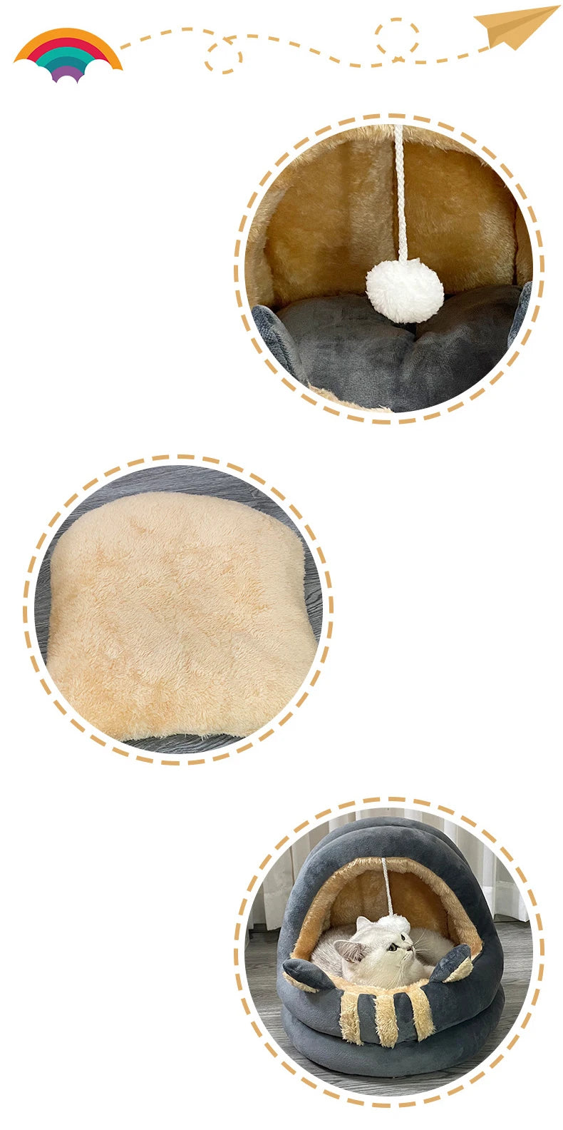 Round Cozy Cat & Dog Bed House