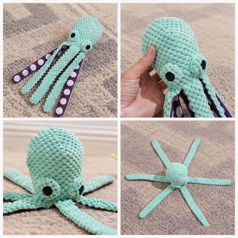 Plush Octopus Squeaky Dog Toy