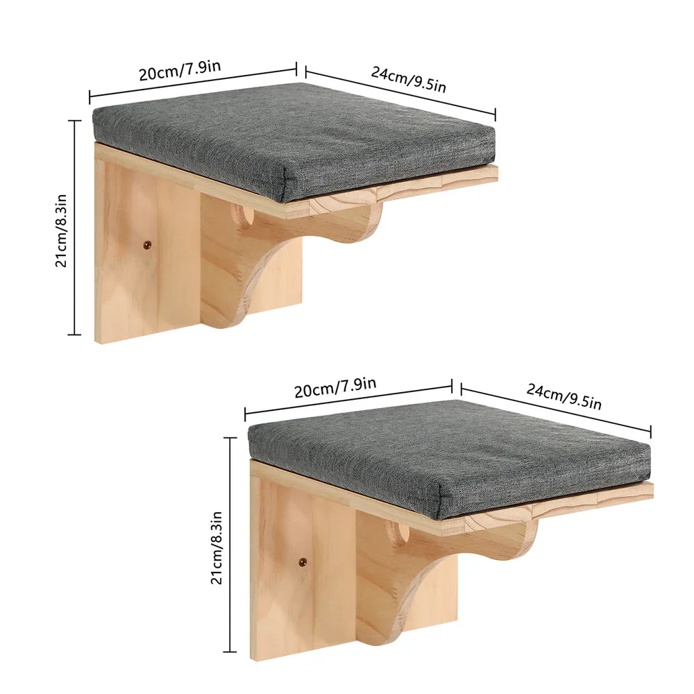 Wall-Mounted Cat Ledge & Steps