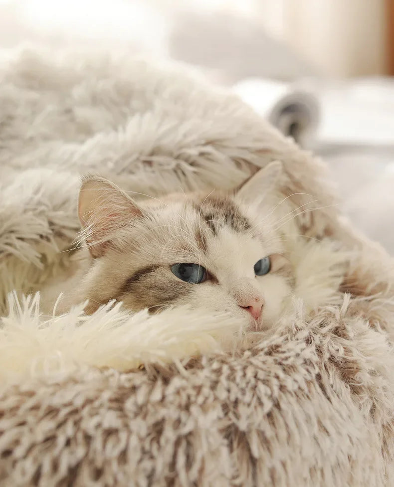 Plush Semi-Enclosed Cat Nest