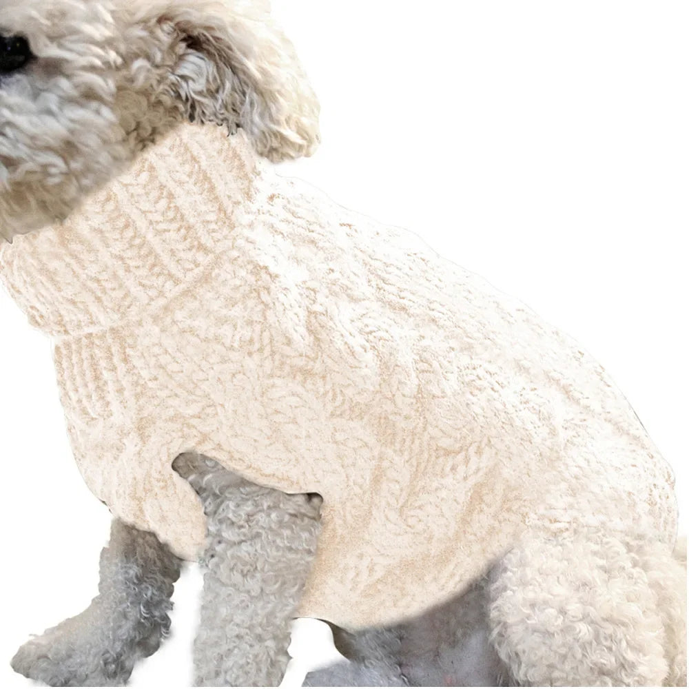 Knitted Cable-Knit Dog Sweater