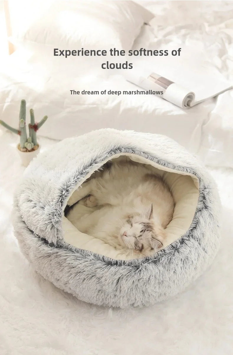 Plush Semi-Enclosed Cat Nest