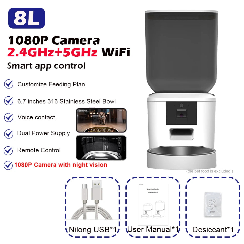 Smart WiFi Cat Feeder with Camera