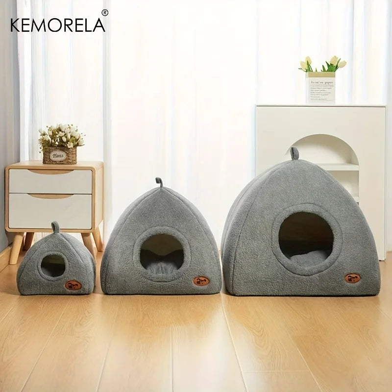 2-in-1 Winter Cat House Bed