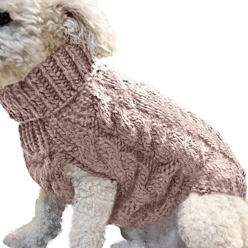 Knitted Cable-Knit Dog Sweater