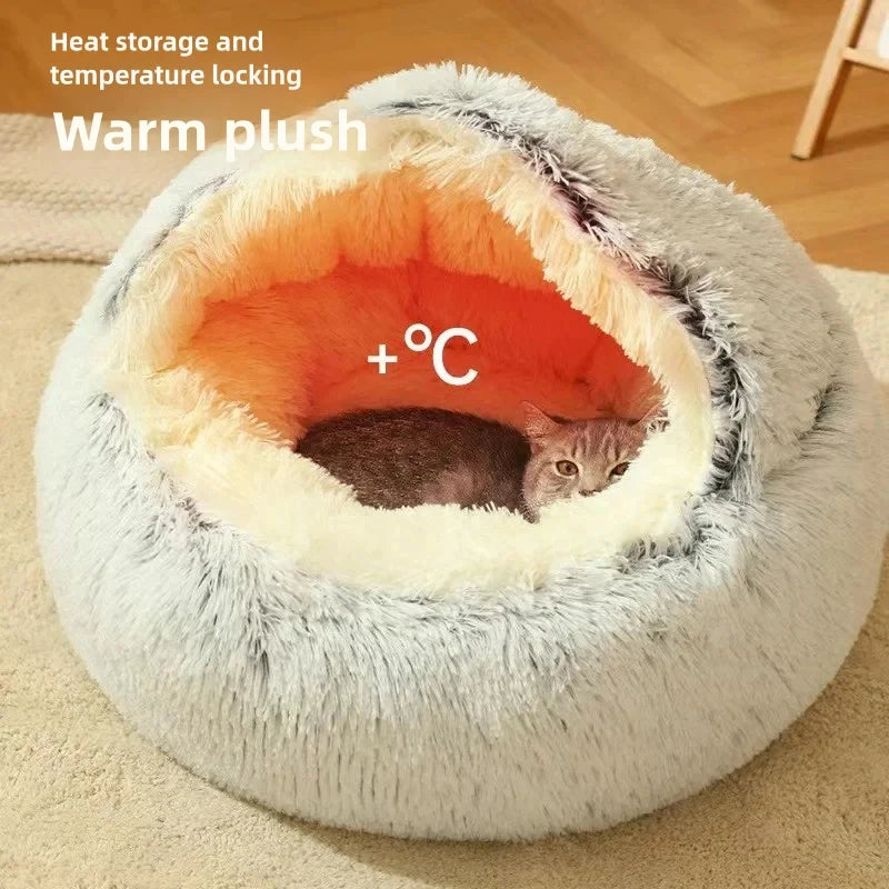 Plush Semi-Enclosed Cat Nest