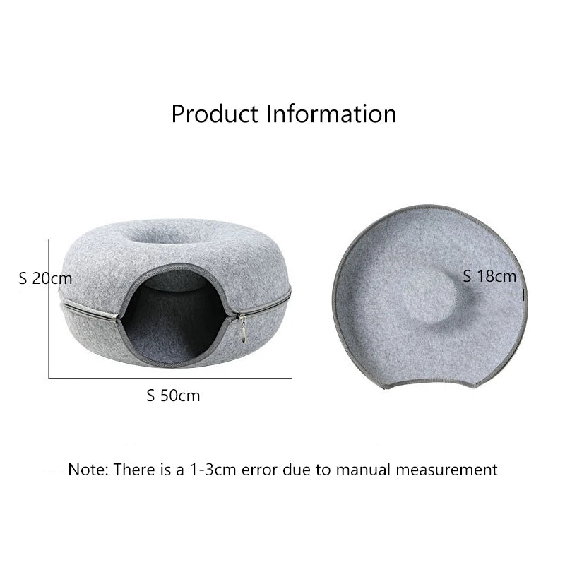 Donut Pet Tunnel Bed & Toy