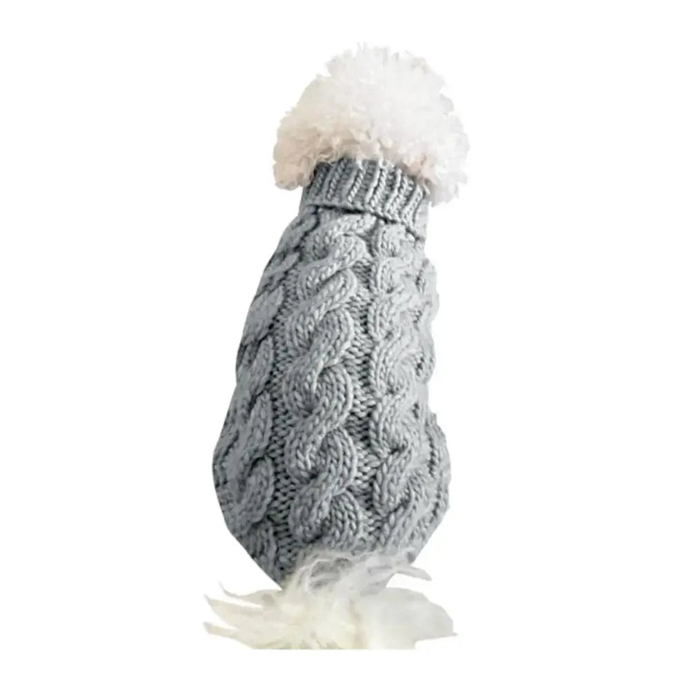 Knitted Cable-Knit Dog Sweater