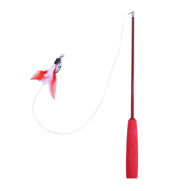 Telescopic Feather Cat Teaser Wand