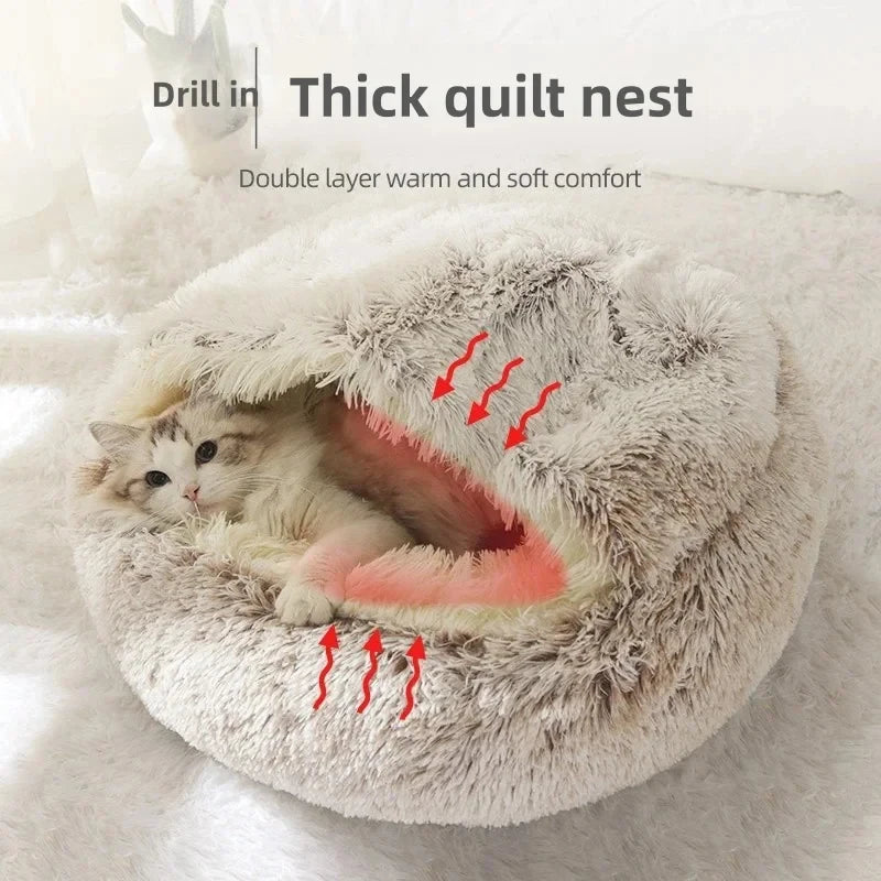Plush Semi-Enclosed Cat Nest