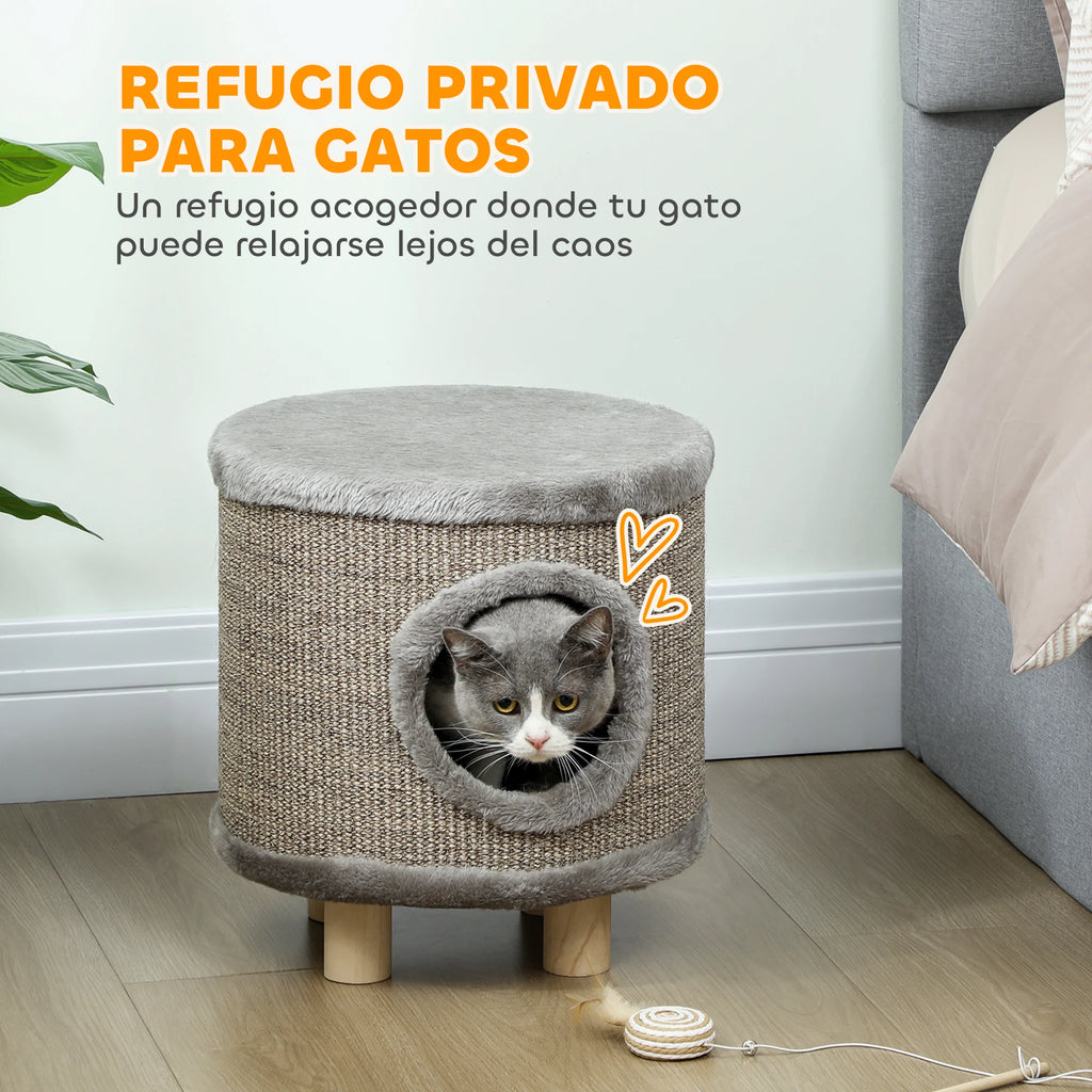 3-in-1 Cat House & Scratching Post