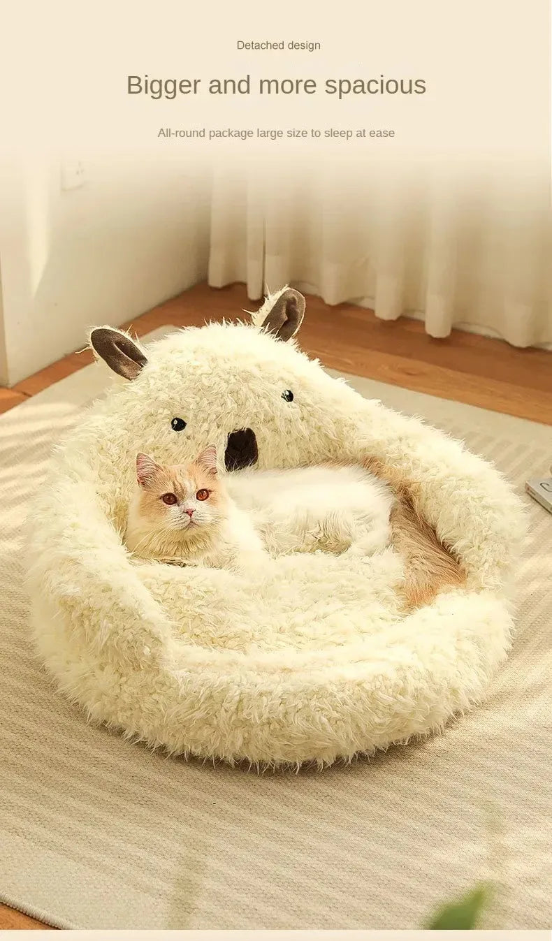 Winter Warm Pet House Bed