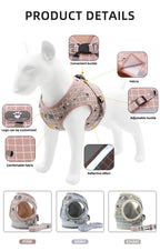Plaid Small Dog Harness & Leash