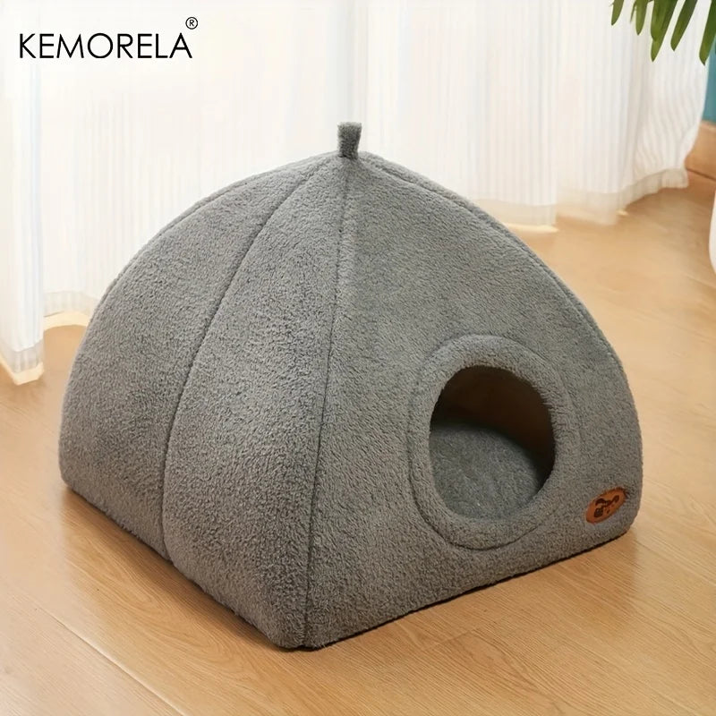 2-in-1 Winter Cat House Bed