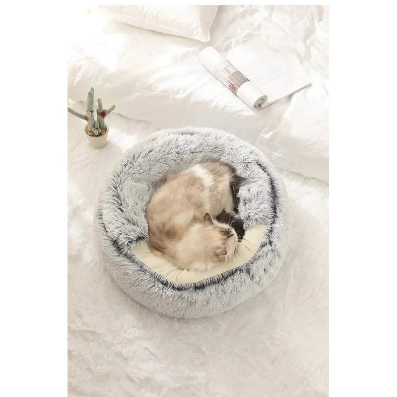 Plush Semi-Enclosed Cat Nest