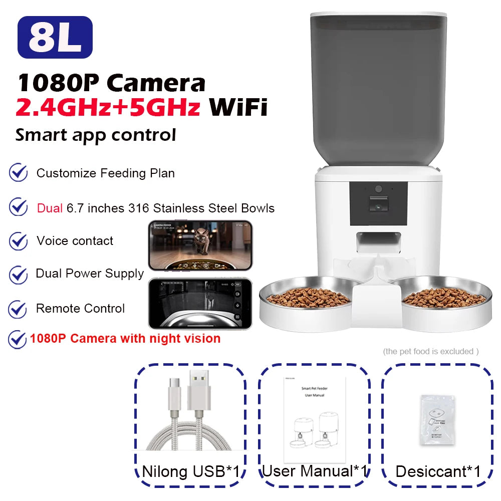 Smart WiFi Cat Feeder with Camera
