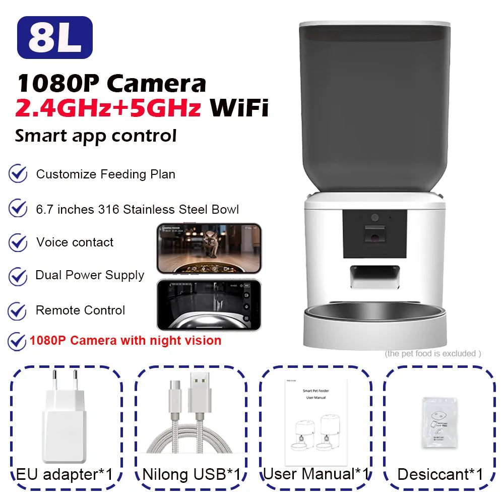 Smart WiFi Cat Feeder with Camera