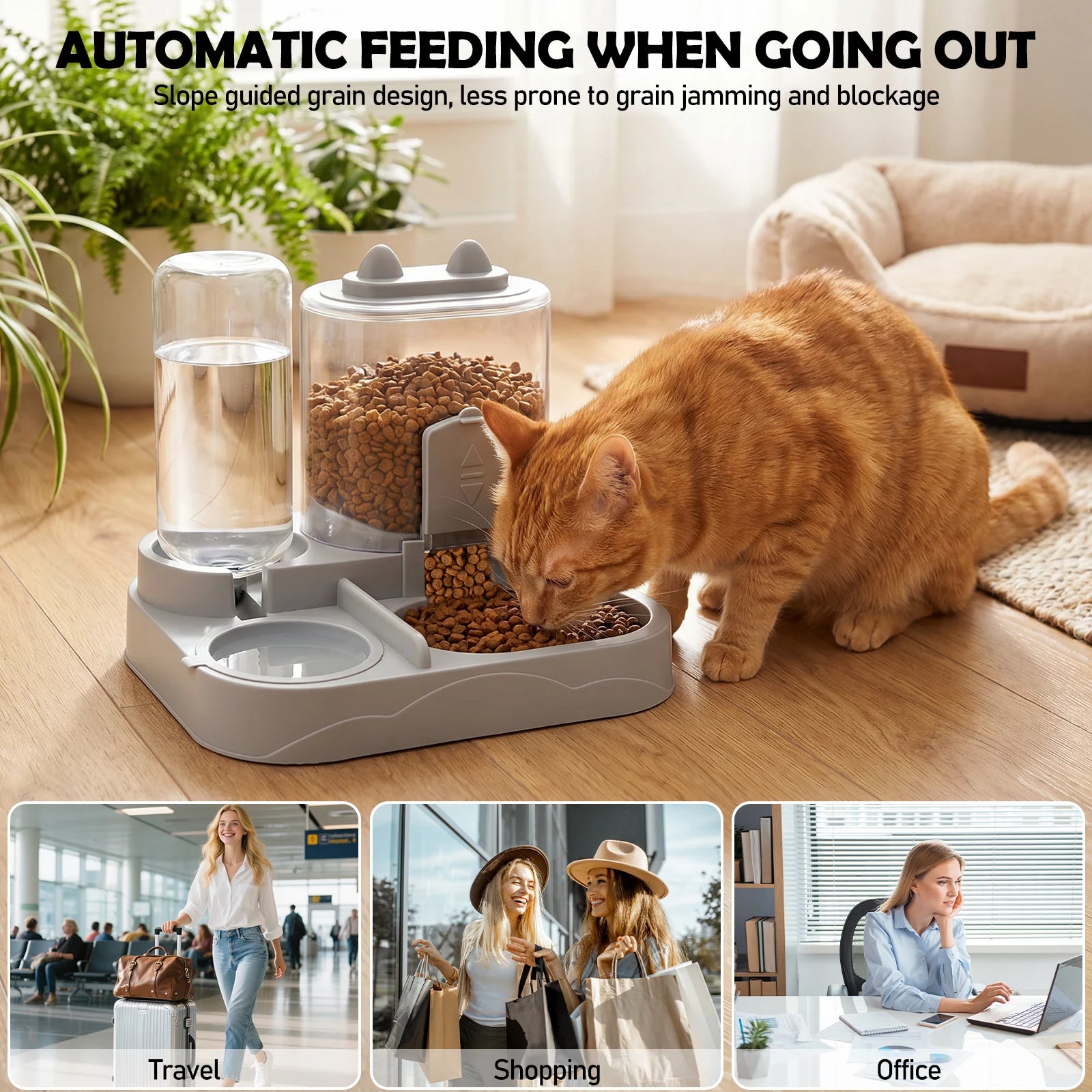 2-in-1 Automatic Pet Feeder & Fountain