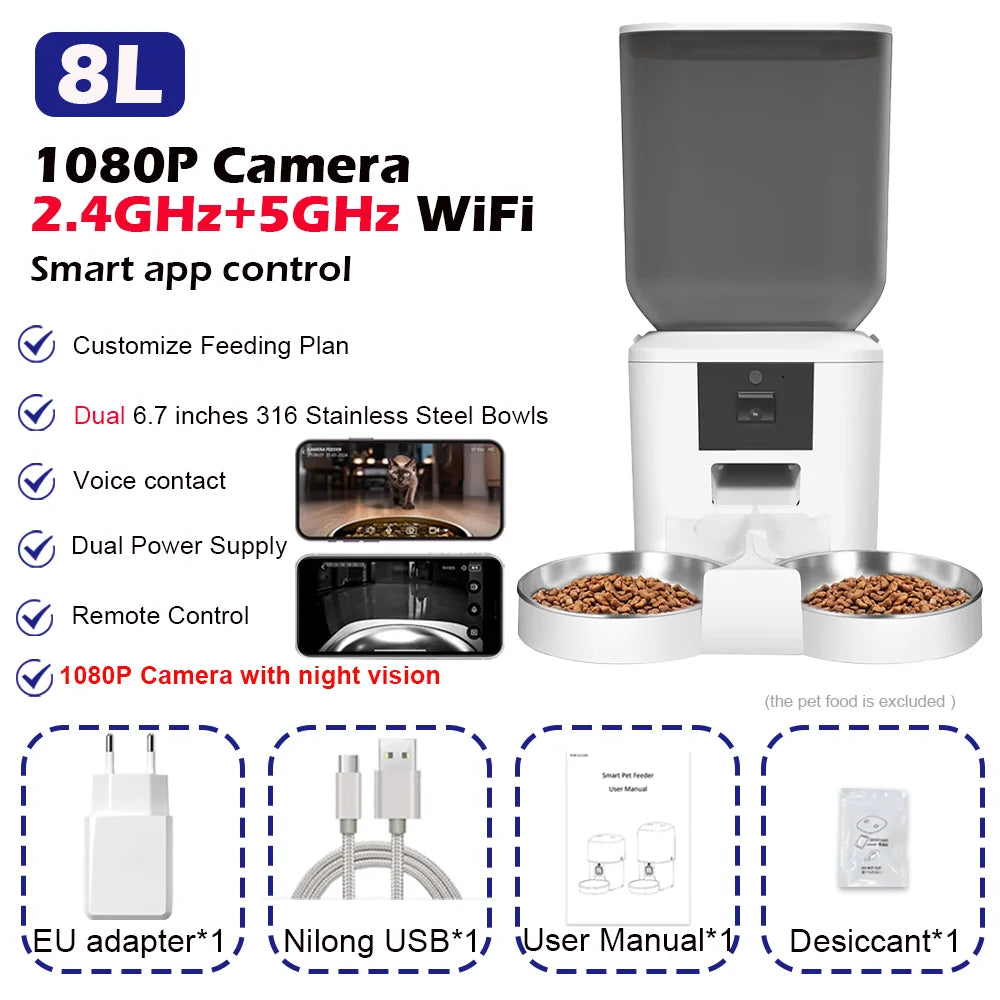 Smart WiFi Cat Feeder with Camera