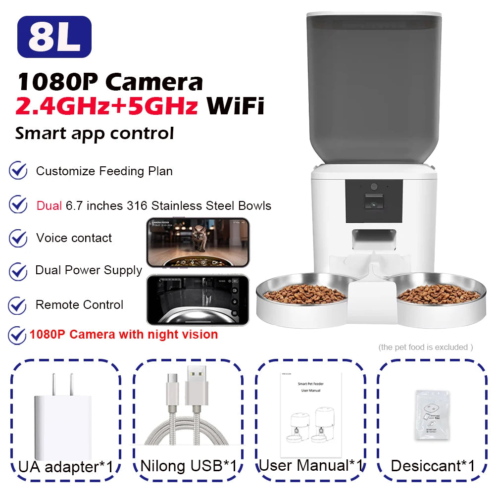 Smart WiFi Cat Feeder with Camera