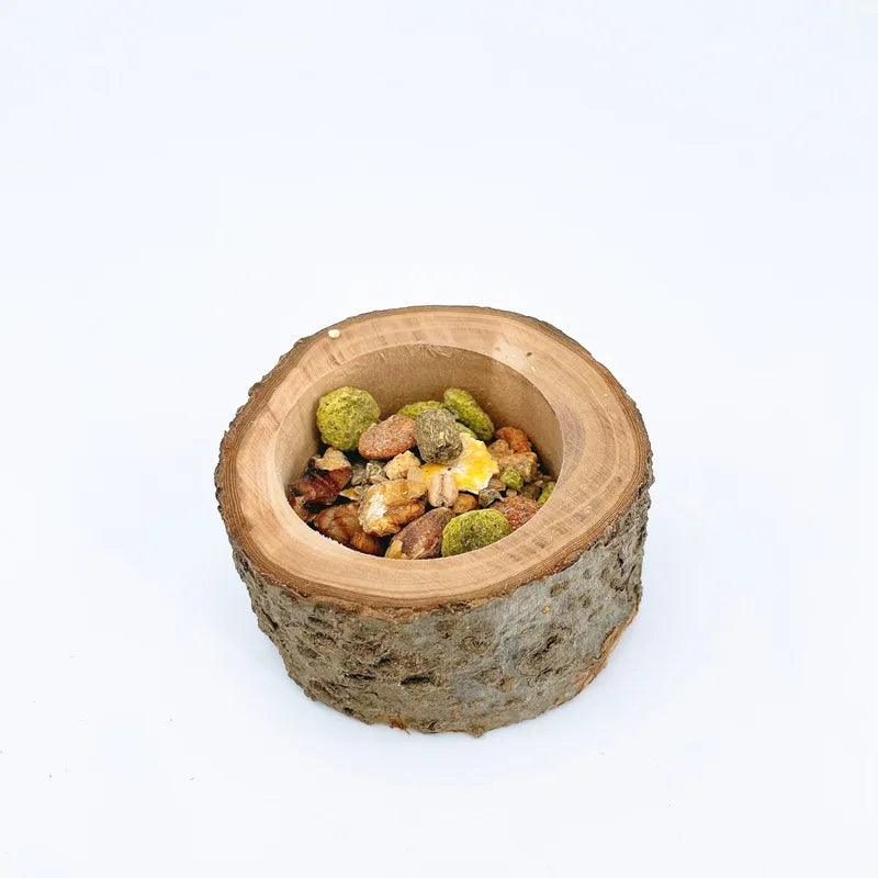 Wooden Hamster Food Bowl & Gnaw Toy