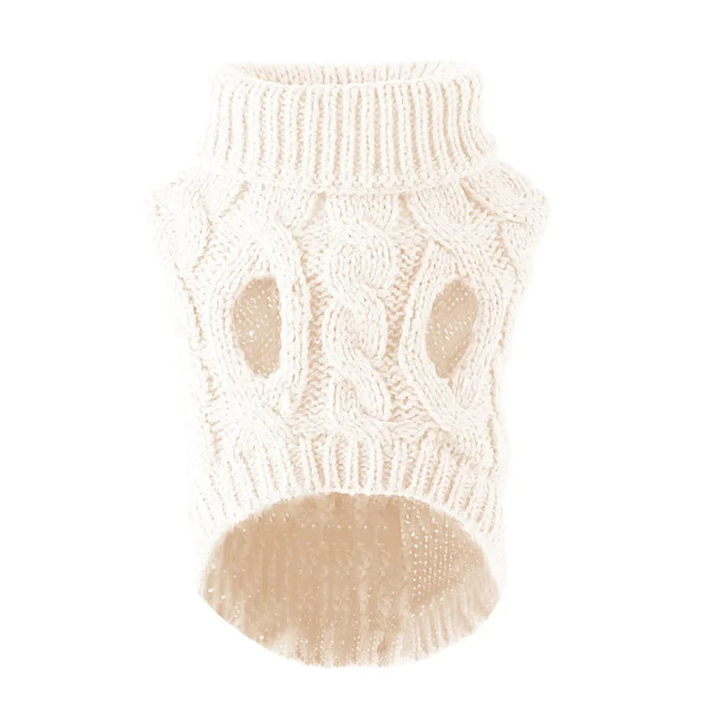 Knitted Cable-Knit Dog Sweater