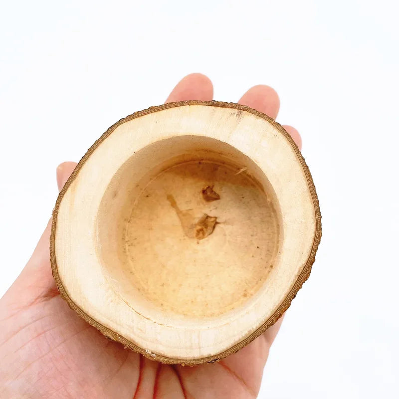 Wooden Hamster Food Bowl & Gnaw Toy