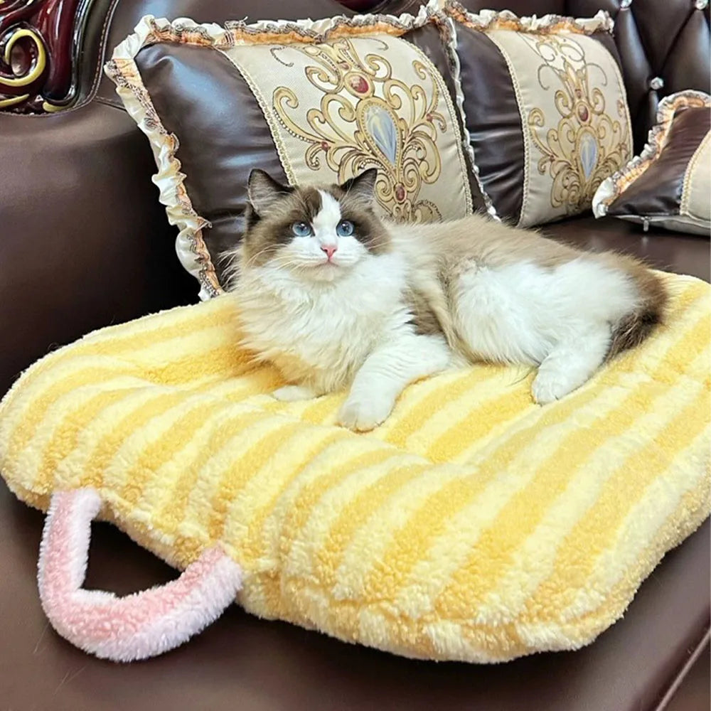 Oval Plush Pet Bed Pad