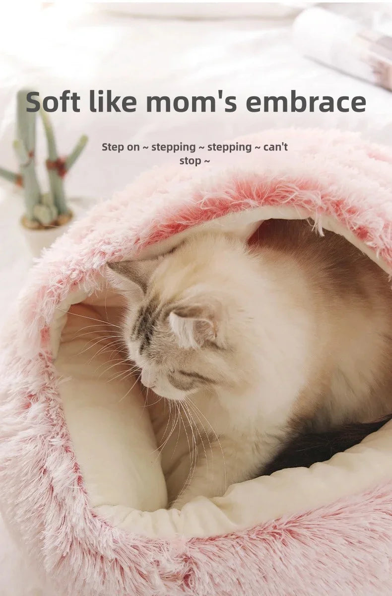 Plush Semi-Enclosed Cat Nest