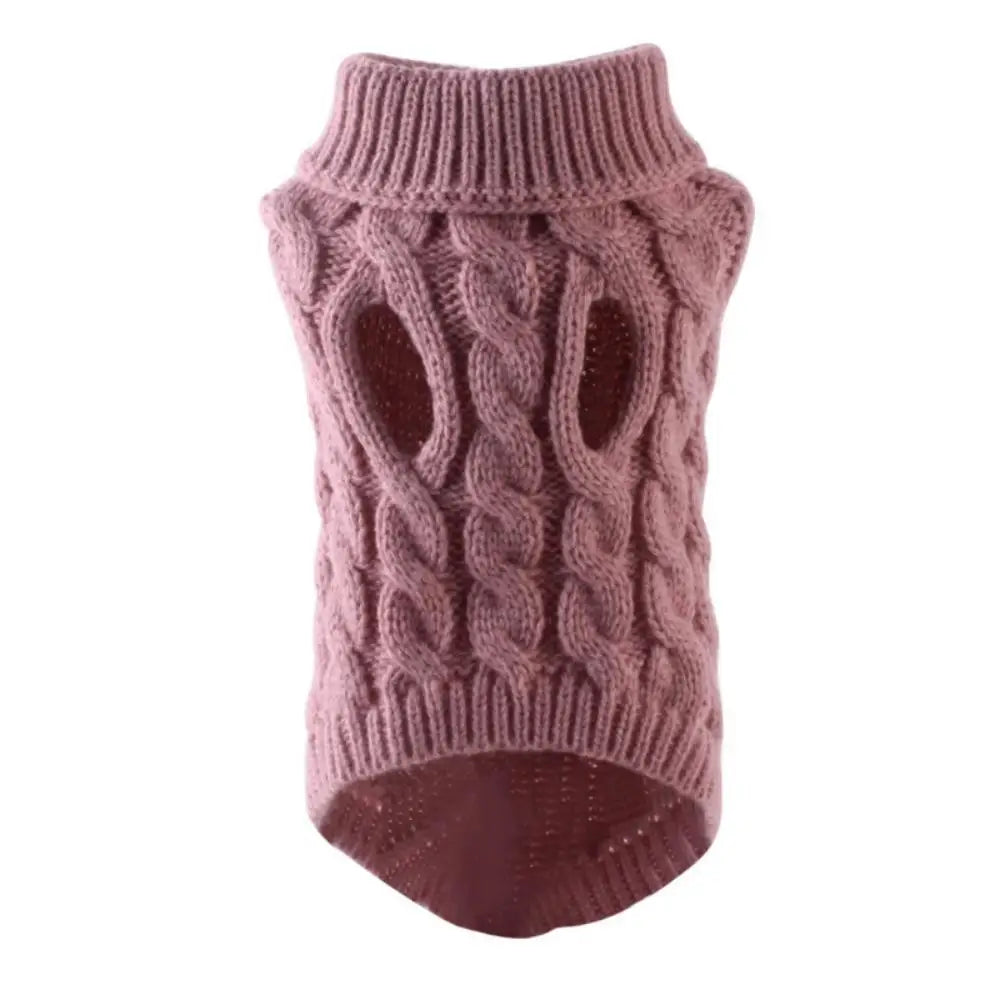 Knitted Cable-Knit Dog Sweater