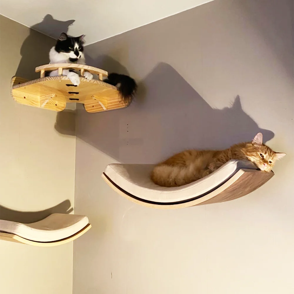 Wall-Mounted Cat Ledge & Steps