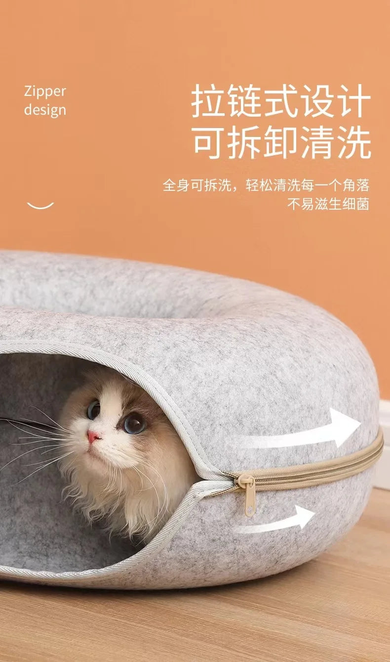 Donut Pet Tunnel Bed & Toy