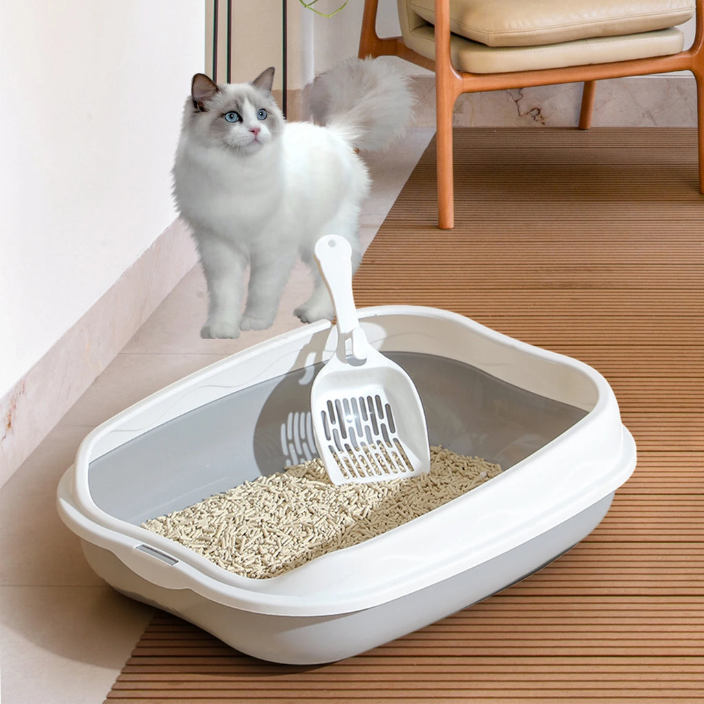 Portable Semi-Enclosed Cat Litter Box