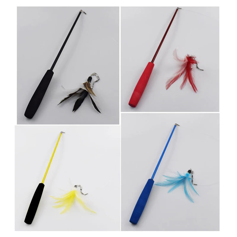 Telescopic Feather Cat Teaser Wand