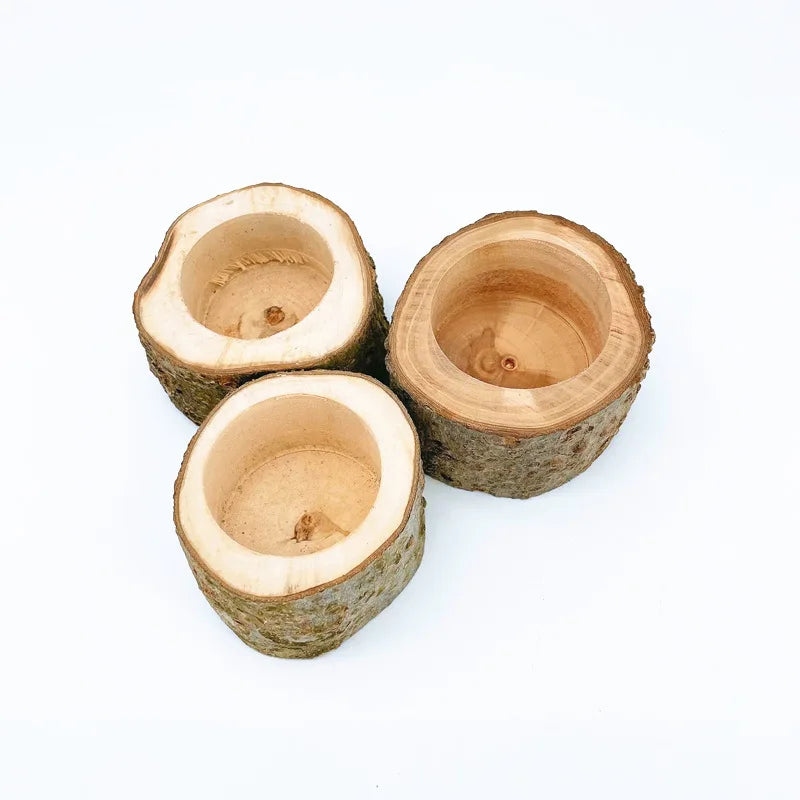 Wooden Hamster Food Bowl & Gnaw Toy