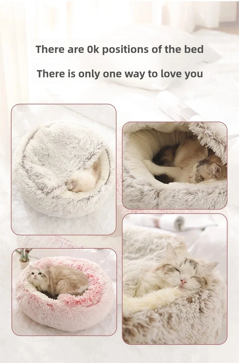 Plush Semi-Enclosed Cat Nest