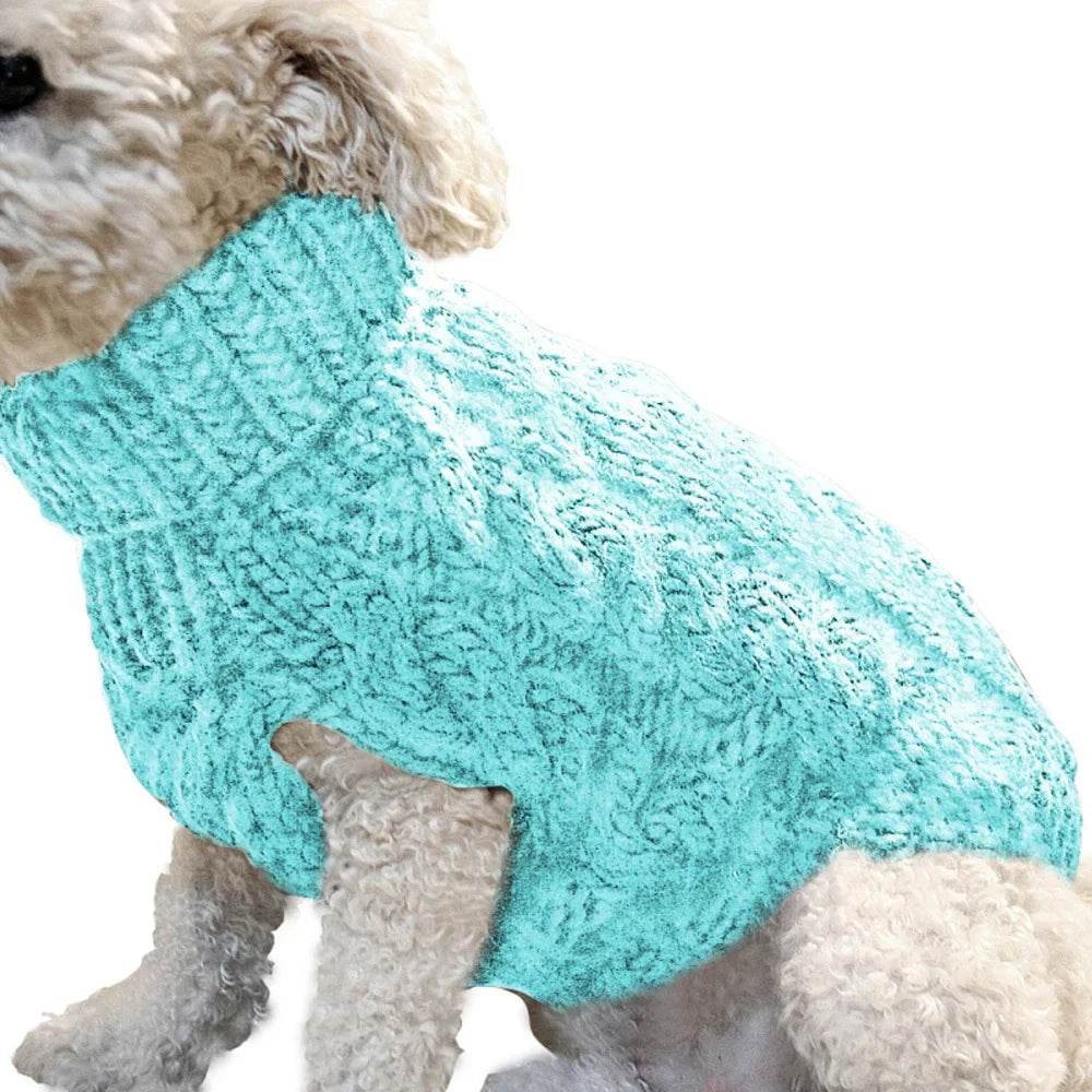 Knitted Cable-Knit Dog Sweater