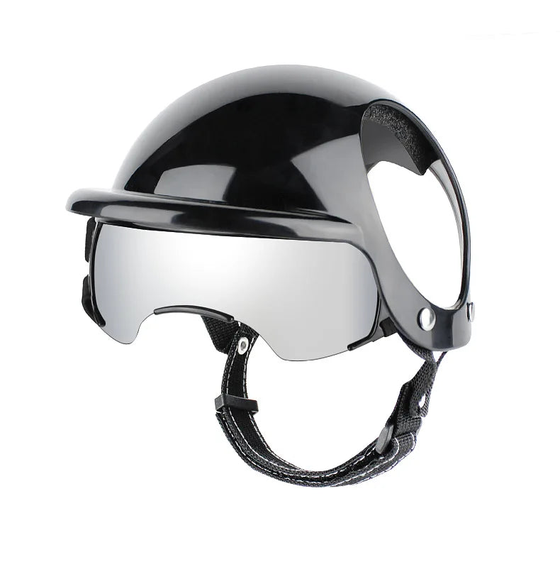 Motorcycle Style Pet Helmet & Glasses