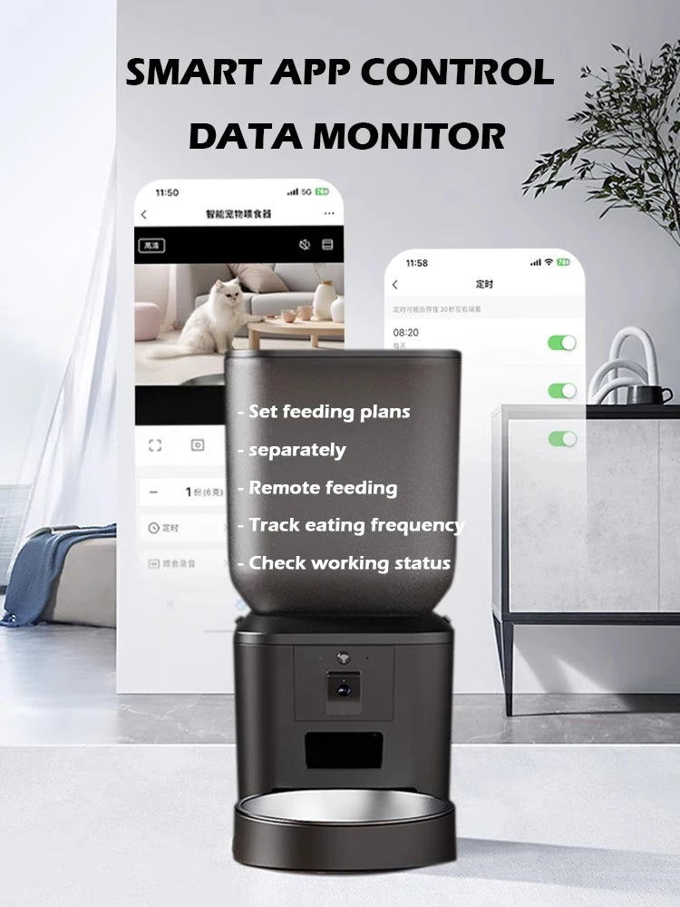 Smart WiFi Cat Feeder with Camera