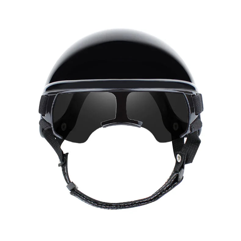 Motorcycle Style Pet Helmet & Glasses