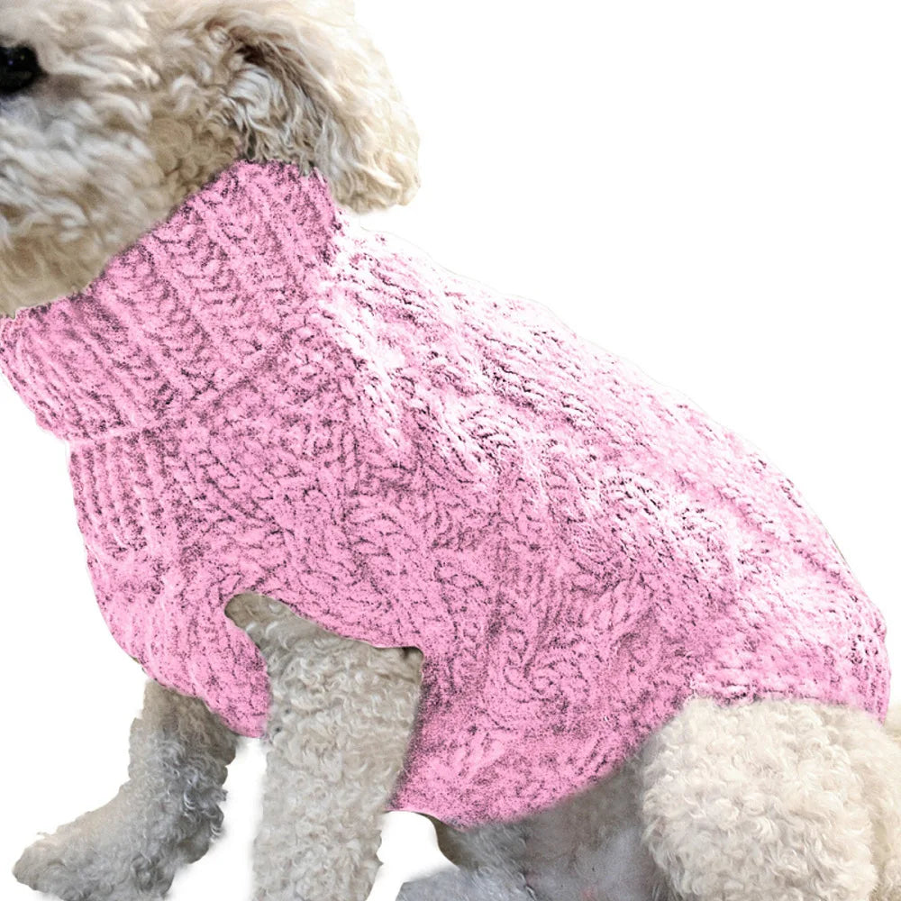 Knitted Cable-Knit Dog Sweater