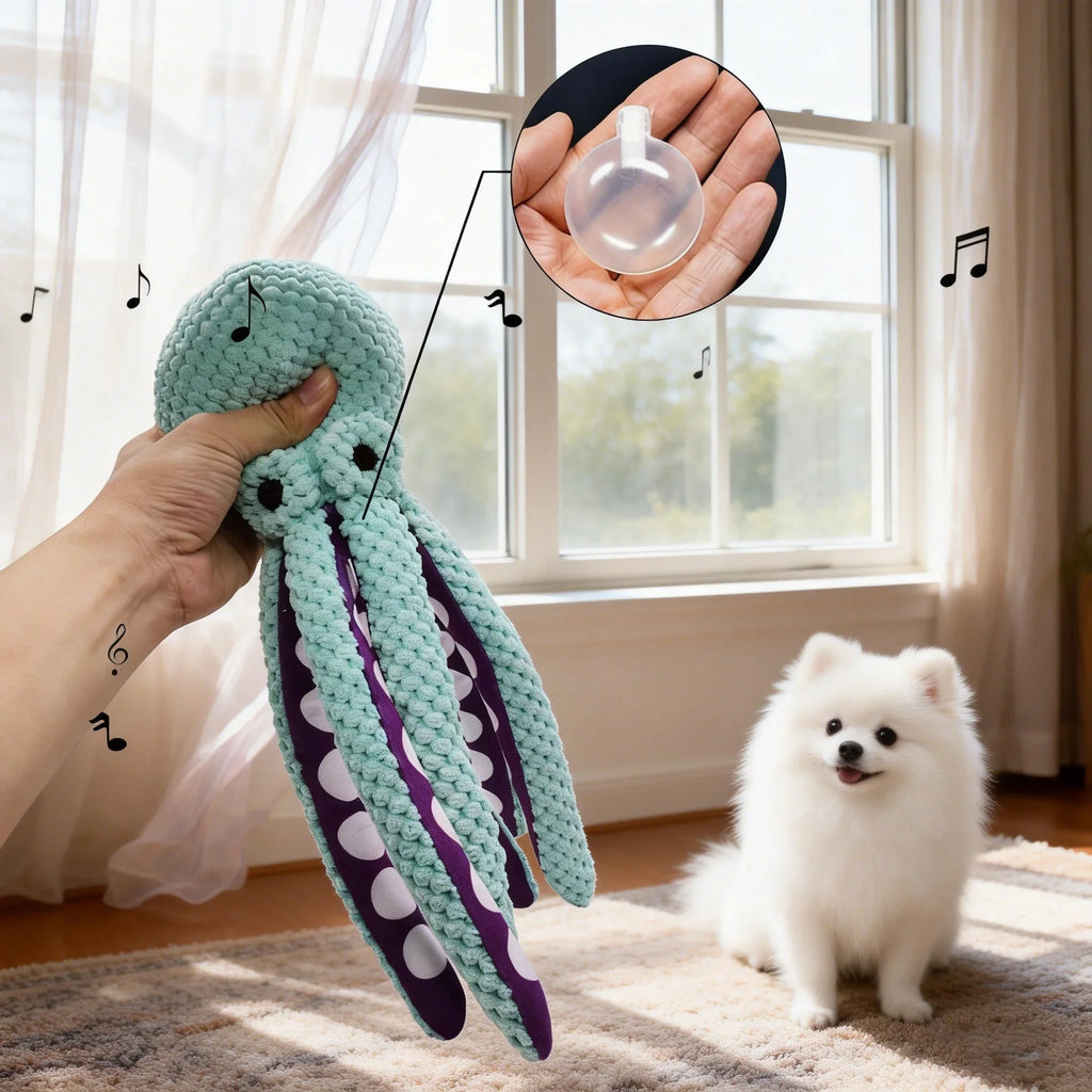 Plush Octopus Squeaky Dog Toy