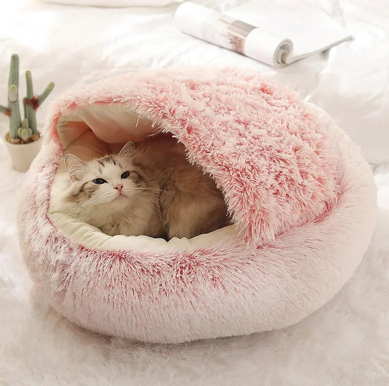 Plush Semi-Enclosed Cat Nest