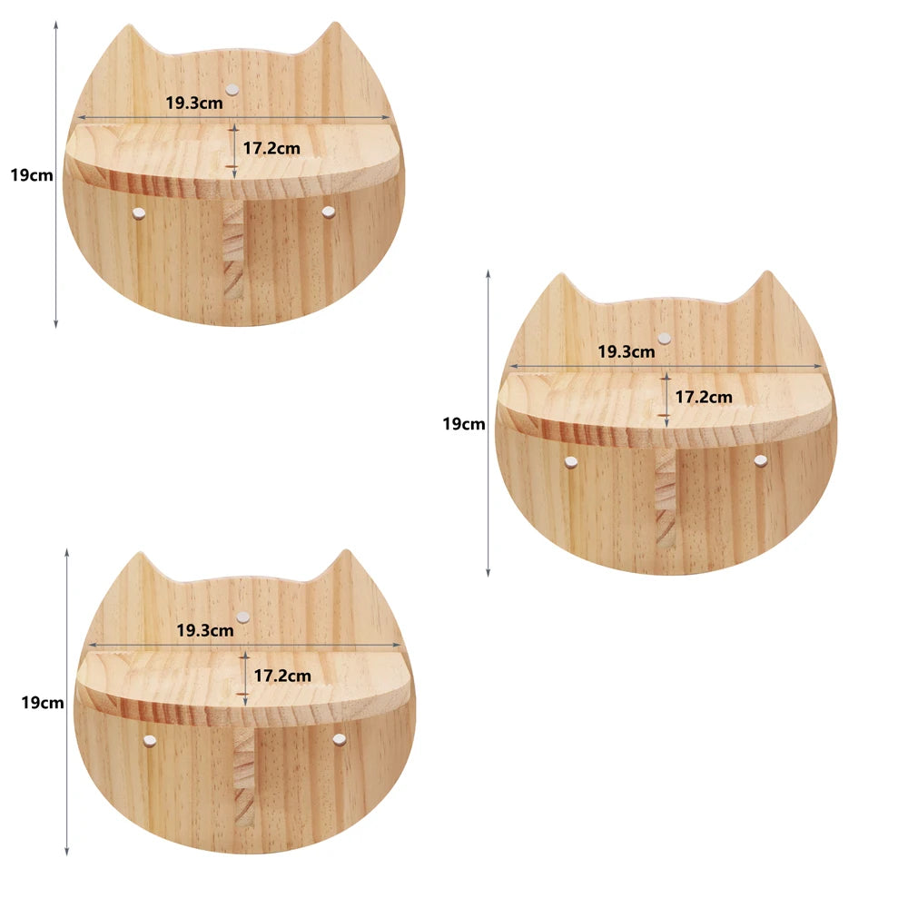 Modern Hardwood Cat Wall Shelf
