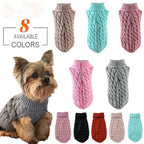 Knitted Cable-Knit Dog Sweater