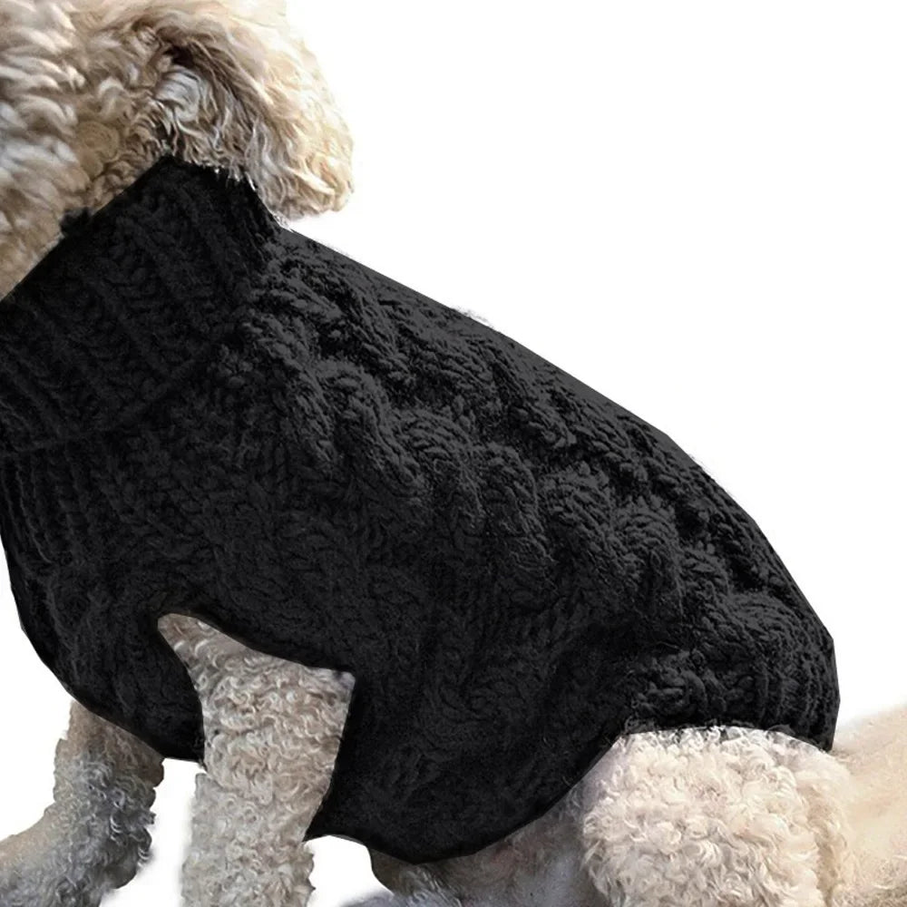 Knitted Cable-Knit Dog Sweater