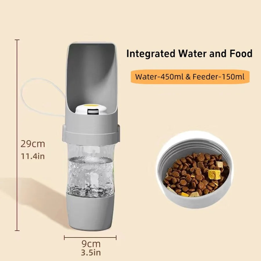 2-in-1 Dog Travel Water Bottle