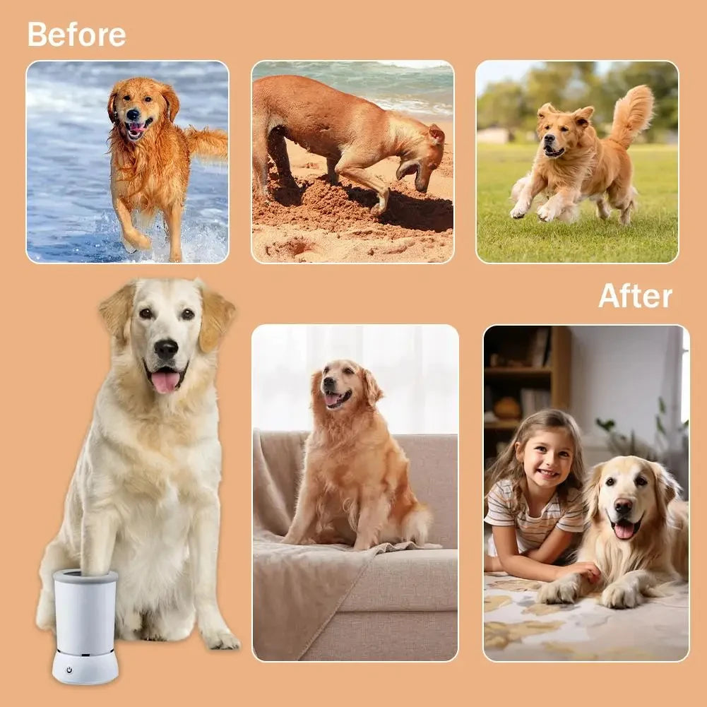 Fully Automatic Smart Pet Foot Washing Cup Low Noise Electric Paw Cleaner Quick Clean USB Powered Foot Cleaner for Pets